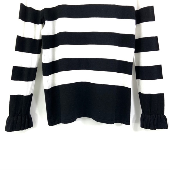 KARL LAGERFELD Black & White Long Sleeve Sweater C27 - Picture 6 of 7